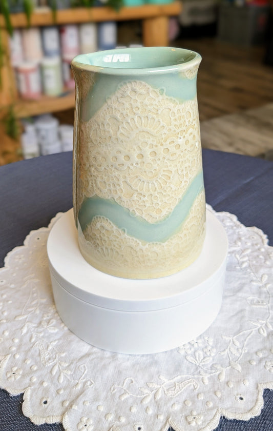 Lace, Aqua Vase