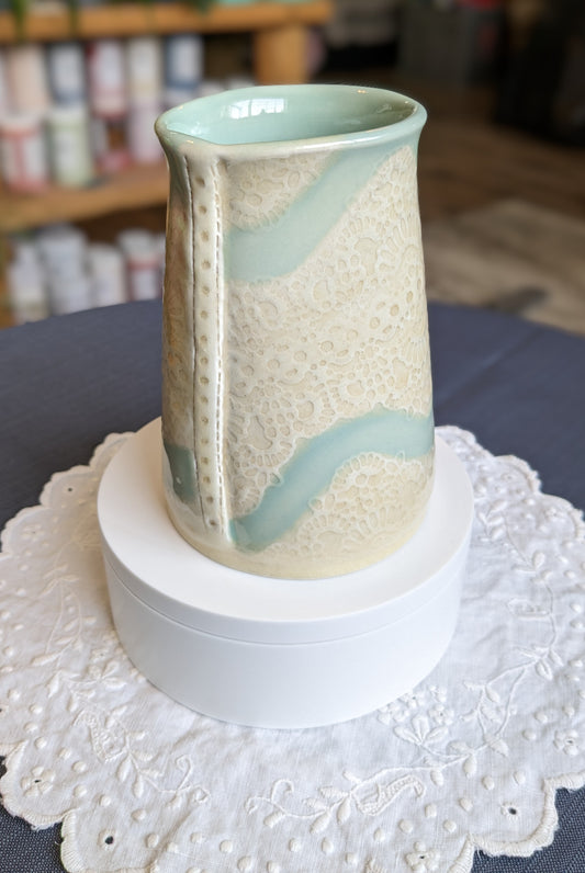 Lace, Aqua Vase